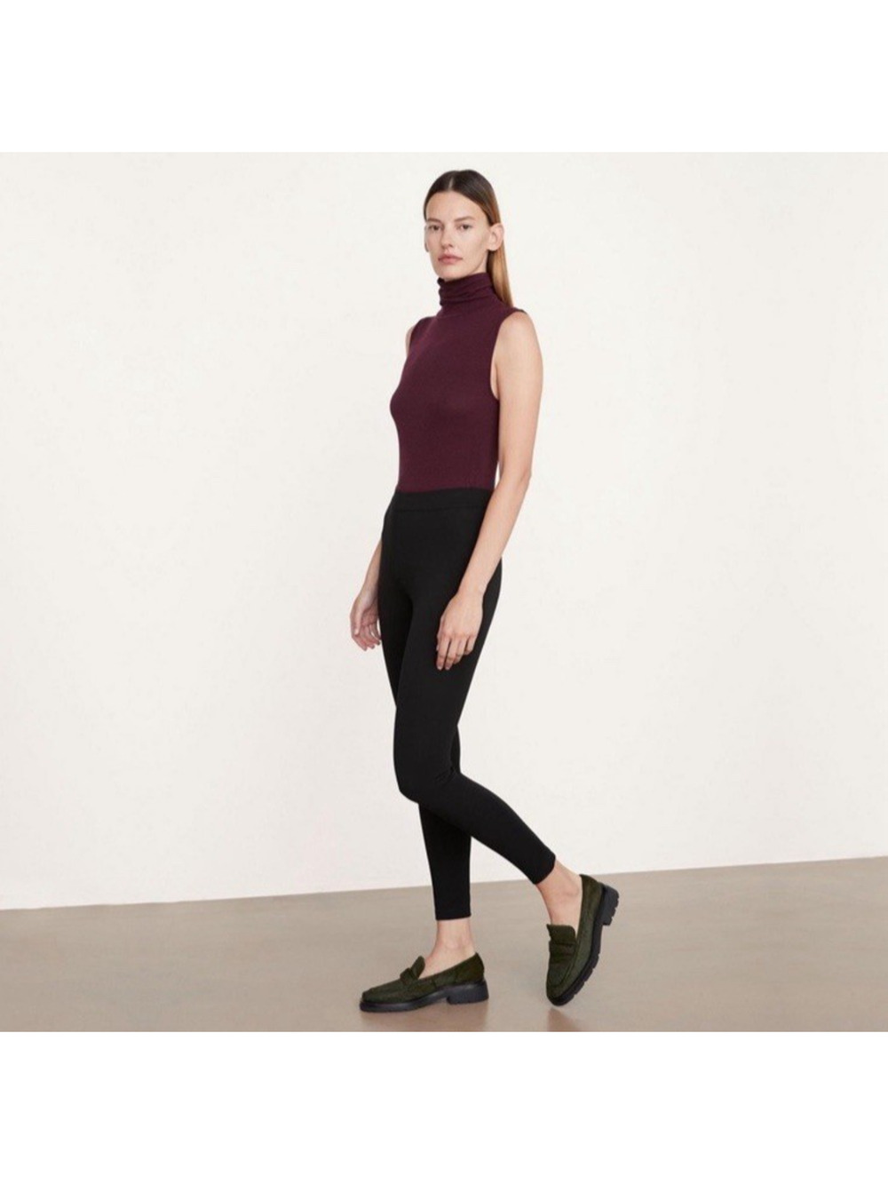 VINCE Black Leggings XS Stretch Layering Minimalist Neutral Quiet Luxury Pants
